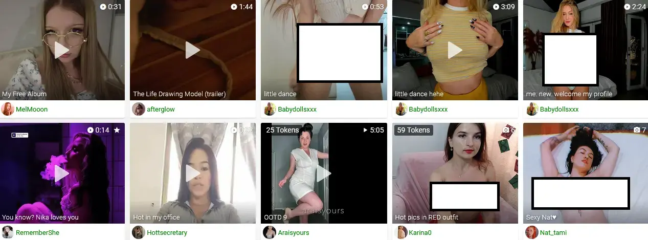 MyFreeCams cam site interface